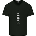 Moon Phases Supermoon Eclipse Full Moon Mens V-Neck Cotton T-Shirt Black