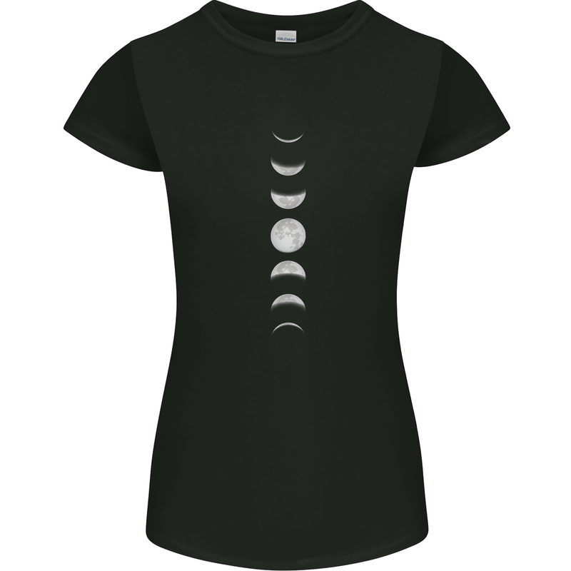 Moon Phases Supermoon Eclipse Full Moon Womens Petite Cut T-Shirt Black