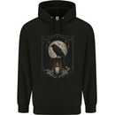 Moon & Crow Gothic Goth Vikings Skull Raven Mens 80% Cotton Hoodie Black