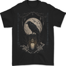 Moon & Crow Gothic Goth Vikings Skull Raven Mens T-Shirt 100% Cotton BLACK
