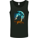 Moon and Wolf Fantasy Mens Vest Tank Top Black
