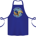 More Horse Riding Less Worrying Equestrian Cotton Apron 100% Organic Royal Blue