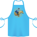 More Horse Riding Less Worrying Equestrian Cotton Apron 100% Organic Turquoise