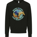 More Horse Riding Less Worrying Equestrian Kids Sweatshirt Jumper Black