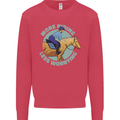 More Horse Riding Less Worrying Equestrian Kids Sweatshirt Jumper Heliconia