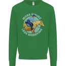 More Horse Riding Less Worrying Equestrian Kids Sweatshirt Jumper Irish Green
