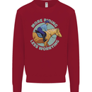 More Horse Riding Less Worrying Equestrian Kids Sweatshirt Jumper Red
