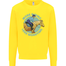 More Horse Riding Less Worrying Equestrian Kids Sweatshirt Jumper Yellow