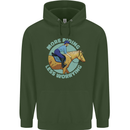 More Horse Riding Less Worrying Equestrian Mens 80% Cotton Hoodie Forest Green