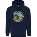 More Horse Riding Less Worrying Equestrian Mens 80% Cotton Hoodie Navy Blue