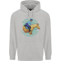 More Horse Riding Less Worrying Equestrian Mens 80% Cotton Hoodie Sports Grey