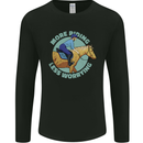 More Horse Riding Less Worrying Equestrian Mens Long Sleeve T-Shirt Black