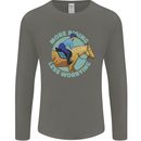 More Horse Riding Less Worrying Equestrian Mens Long Sleeve T-Shirt Charcoal