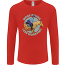 More Horse Riding Less Worrying Equestrian Mens Long Sleeve T-Shirt Red