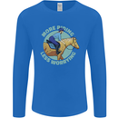 More Horse Riding Less Worrying Equestrian Mens Long Sleeve T-Shirt Royal Blue