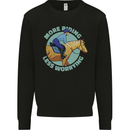 More Horse Riding Less Worrying Equestrian Mens Sweatshirt Jumper Black
