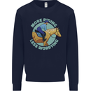 More Horse Riding Less Worrying Equestrian Mens Sweatshirt Jumper Navy Blue