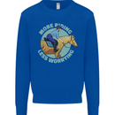 More Horse Riding Less Worrying Equestrian Mens Sweatshirt Jumper Royal Blue