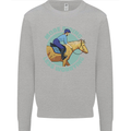 More Horse Riding Less Worrying Equestrian Mens Sweatshirt Jumper Sports Grey