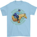 More Horse Riding Less Worrying Equestrian Mens T-Shirt 100% Cotton Light Blue
