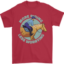 More Horse Riding Less Worrying Equestrian Mens T-Shirt 100% Cotton Red