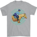 More Horse Riding Less Worrying Equestrian Mens T-Shirt 100% Cotton Sports Grey