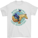 More Horse Riding Less Worrying Equestrian Mens T-Shirt 100% Cotton White
