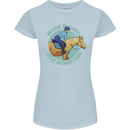 More Horse Riding Less Worrying Equestrian Womens Petite Cut T-Shirt Light Blue