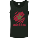 Morocco Ripped Flag Mens Vest Tank Top Black