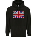 Mosaic Union Jack Flag Great Britain UK Childrens Kids Hoodie Black