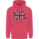 Mosaic Union Jack Flag Great Britain UK Childrens Kids Hoodie Heliconia