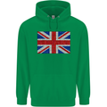 Mosaic Union Jack Flag Great Britain UK Childrens Kids Hoodie Irish Green