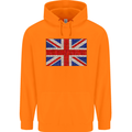 Mosaic Union Jack Flag Great Britain UK Childrens Kids Hoodie Orange