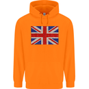 Mosaic Union Jack Flag Great Britain UK Childrens Kids Hoodie Orange