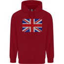 Mosaic Union Jack Flag Great Britain UK Childrens Kids Hoodie Red