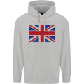 Mosaic Union Jack Flag Great Britain UK Childrens Kids Hoodie Sports Grey