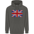 Mosaic Union Jack Flag Great Britain UK Childrens Kids Hoodie Storm Grey