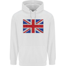 Mosaic Union Jack Flag Great Britain UK Childrens Kids Hoodie White