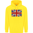 Mosaic Union Jack Flag Great Britain UK Childrens Kids Hoodie Yellow