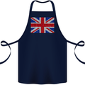 Mosaic Union Jack Flag Great Britain UK Cotton Apron 100% Organic Navy Blue