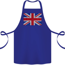 Mosaic Union Jack Flag Great Britain UK Cotton Apron 100% Organic Royal Blue