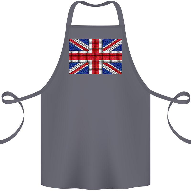 Mosaic Union Jack Flag Great Britain UK Cotton Apron 100% Organic Steel