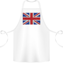 Mosaic Union Jack Flag Great Britain UK Cotton Apron 100% Organic White