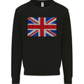 Mosaic Union Jack Flag Great Britain UK Kids Sweatshirt Jumper Black