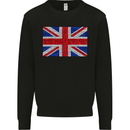 Mosaic Union Jack Flag Great Britain UK Kids Sweatshirt Jumper Black