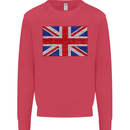 Mosaic Union Jack Flag Great Britain UK Kids Sweatshirt Jumper Heliconia