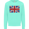 Mosaic Union Jack Flag Great Britain UK Kids Sweatshirt Jumper Peppermint