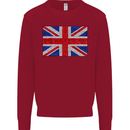 Mosaic Union Jack Flag Great Britain UK Kids Sweatshirt Jumper Red