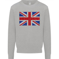 Mosaic Union Jack Flag Great Britain UK Kids Sweatshirt Jumper Sports Grey