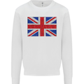 Mosaic Union Jack Flag Great Britain UK Kids Sweatshirt Jumper White